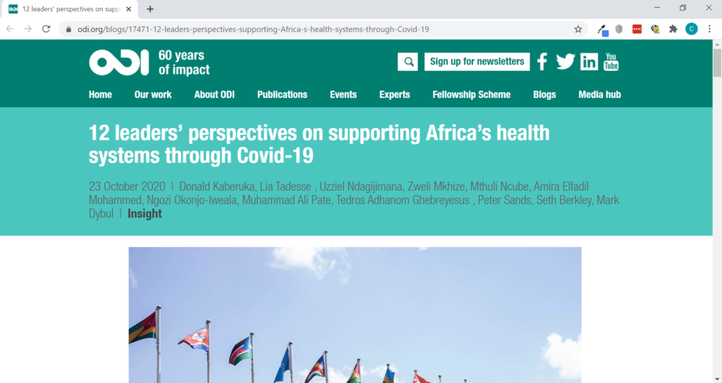 12 Leaders' perspectives on supporting Africa's health systems through Covid-19