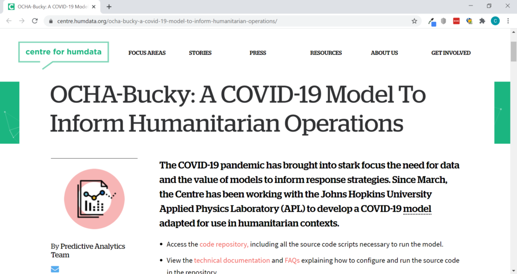 OCHA Bucky A COVID-19 Model to Inform Humanitarian Operations